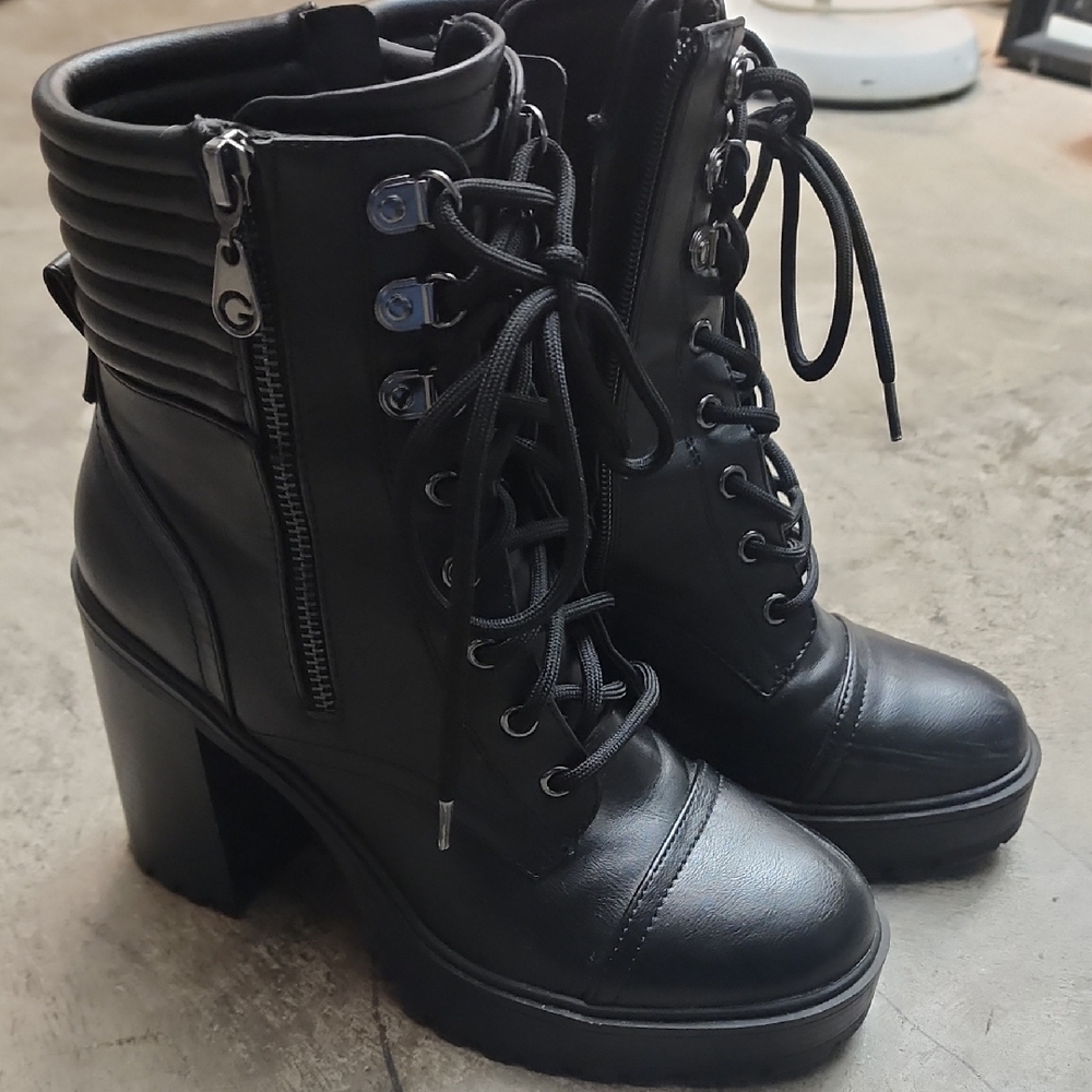 Women's Black Lace-Up Ankle Boots